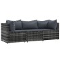 Set de muebles de jardín 3 pzas y cojines ratán sintético gris de vidaXL, Sofás de exterior - Ref: Foro24-319766, Precio: 195...