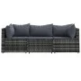 3-teiliges Gartenmöbel-Set und graue synthetische Rattankissen von vidaXL, Outdoor-Sofas - Ref: Foro24-319766, Preis: 206,28 ...