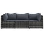 Set de muebles de jardín 3 pzas y cojines ratán sintético gris de vidaXL, Sofás de exterior - Ref: Foro24-319766, Precio: 195...