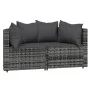 3-teiliges Gartenmöbel-Set und graue synthetische Rattankissen von vidaXL, Outdoor-Sofas - Ref: Foro24-319775, Preis: 192,45 ...