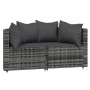 Set de muebles de jardín 3 pzas y cojines ratán sintético gris de vidaXL, Sofás de exterior - Ref: Foro24-319775, Precio: 193...