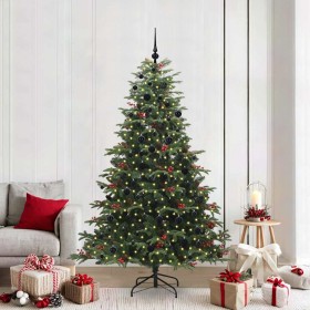 Árbol de Navidad artificial Verde 210 cm PVC, Metal y Plástico