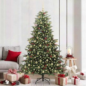 Árbol de Navidad artificial Verde 210 cm PVC, Metal y Plástico