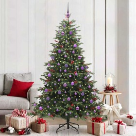 Árbol de Navidad artificial Verde 210 cm PVC, Metal y Plástico