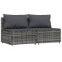 3-teiliges Gartenmöbel-Set und graue synthetische Rattankissen von vidaXL, Outdoor-Sofas - Ref: Foro24-319771, Preis: 170,42 ...
