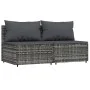 Set de muebles de jardín 3 pzas y cojines ratán sintético gris de vidaXL, Sofás de exterior - Ref: Foro24-319771, Precio: 162...