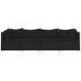 Garden set with cushions 4 pieces black synthetic rattan by vidaXL, Outdoor sofas - Ref: Foro24-319784, Price: 339,62 €, Disc...