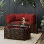 Set muebles de jardín 3 piezas y cojines ratán sintético marrón de vidaXL, Sofás de exterior - Ref: Foro24-319823, Precio: 25...
