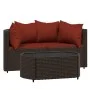 3-piece garden furniture set and brown synthetic rattan cushions by vidaXL, Outdoor sofas - Ref: Foro24-319823, Price: 192,08...