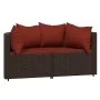3-piece garden furniture set and brown synthetic rattan cushions by vidaXL, Outdoor sofas - Ref: Foro24-319823, Price: 192,08...