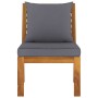Gartenmöbel 3 Stück Akazienholz und dunkelgraue Kissen von vidaXL, Modulare Sofas für den Außenbereich - Ref: Foro24-311835, ...