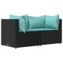 Garden corner sofas with cushions 2 pcs black synthetic rattan by vidaXL, Outdoor sofas - Ref: Foro24-319794, Price: 164,22 €...