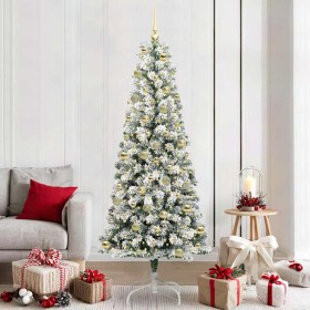 Árbol de Navidad artificial con ramas articuladas 210 cm PVC