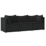 3-teiliges Gartenmöbel-Set und schwarze synthetische Rattankissen von vidaXL, Outdoor-Sofas - Ref: Foro24-319782, Preis: 263,...