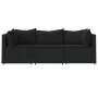 Set de muebles de jardín 3 pzas y cojines ratán sintético negro de vidaXL, Sofás de exterior - Ref: Foro24-319782, Precio: 26...