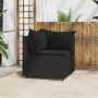 Garten-Ecksofa mit schwarzen synthetischen Rattankissen von vidaXL, Outdoor-Sofas - Ref: Foro24-319777, Preis: 91,09 €, Rabat...