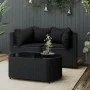 3-teiliges Gartenmöbel-Set und schwarze synthetische Rattankissen von vidaXL, Outdoor-Sofas - Ref: Foro24-319791, Preis: 201,...