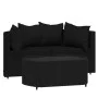 3-teiliges Gartenmöbel-Set und schwarze synthetische Rattankissen von vidaXL, Outdoor-Sofas - Ref: Foro24-319791, Preis: 201,...