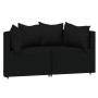 3-teiliges Gartenmöbel-Set und schwarze synthetische Rattankissen von vidaXL, Outdoor-Sofas - Ref: Foro24-319791, Preis: 205,...