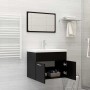 Badezimmermöbelset aus schwarzer Spanplatte von vidaXL, Badezimmermöbel - Ref: Foro24-3070866, Preis: 168,31 €, Rabatt: %