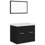 Black chipboard bathroom furniture set by vidaXL, Bathroom furniture - Ref: Foro24-3070866, Price: 166,64 €, Discount: %
