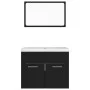Black chipboard bathroom furniture set by vidaXL, Bathroom furniture - Ref: Foro24-3070866, Price: 166,64 €, Discount: %