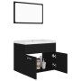Badezimmermöbelset aus schwarzer Spanplatte von vidaXL, Badezimmermöbel - Ref: Foro24-3070866, Preis: 168,31 €, Rabatt: %