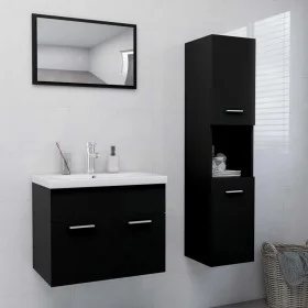 Badezimmermöbelset aus schwarzer Spanplatte von vidaXL, Badezimmermöbel - Ref: Foro24-3071136, Preis: 224,64 €, Rabatt: %