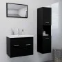 Conjunto de muebles de baño aglomerado negro de vidaXL, Muebles de baño - Ref: Foro24-3071136, Precio: 225,16 €, Descuento: %