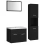 Conjunto de muebles de baño aglomerado negro de vidaXL, Muebles de baño - Ref: Foro24-3071136, Precio: 225,16 €, Descuento: %
