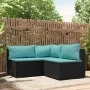 3-teiliges Gartenmöbel-Set und schwarze synthetische Rattankissen von vidaXL, Outdoor-Sofas - Ref: Foro24-319796, Preis: 209,...