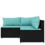3-teiliges Gartenmöbel-Set und schwarze synthetische Rattankissen von vidaXL, Outdoor-Sofas - Ref: Foro24-319796, Preis: 209,...