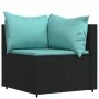 3-piece garden furniture set and black synthetic rattan cushions by vidaXL, Outdoor sofas - Ref: Foro24-319796, Price: 209,64...