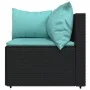 3-teiliges Gartenmöbel-Set und schwarze synthetische Rattankissen von vidaXL, Outdoor-Sofas - Ref: Foro24-319796, Preis: 209,...