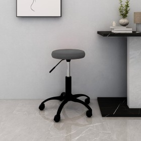 Silla de oficina giratoria de terciopelo gris oscuro