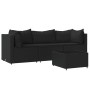 Garden set with 4-piece black synthetic rattan cushions by vidaXL, Outdoor sofas - Ref: Foro24-319783, Price: 280,84 €, Disco...