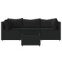 Garden set with 4-piece black synthetic rattan cushions by vidaXL, Outdoor sofas - Ref: Foro24-319783, Price: 280,84 €, Disco...