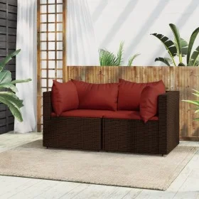 Garden corner sofas with cushions 2 units brown synthetic rattan by vidaXL, Outdoor sofas - Ref: Foro24-319810, Price: 144,53...
