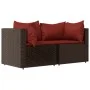 Garden corner sofas with cushions 2 units brown synthetic rattan by vidaXL, Outdoor sofas - Ref: Foro24-319810, Price: 144,53...