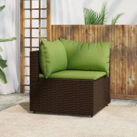 Garden corner sofa with brown synthetic rattan cushions by vidaXL, Outdoor sofas - Ref: Foro24-319825, Price: 93,27 €, Discou...