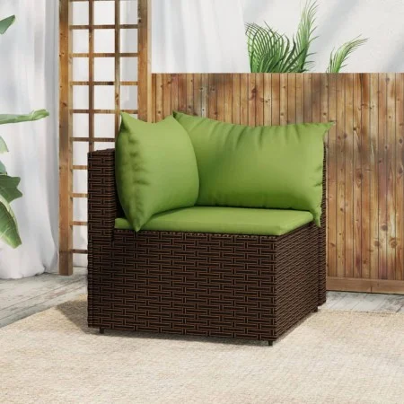 Garten-Ecksofa mit braunen synthetischen Rattankissen von vidaXL, Outdoor-Sofas - Ref: Foro24-319825, Preis: 93,46 €, Rabatt: %