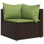 Garden corner sofa with brown synthetic rattan cushions by vidaXL, Outdoor sofas - Ref: Foro24-319825, Price: 93,27 €, Discou...