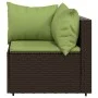 Garden corner sofa with brown synthetic rattan cushions by vidaXL, Outdoor sofas - Ref: Foro24-319825, Price: 93,27 €, Discou...