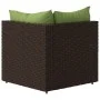 Garden corner sofa with brown synthetic rattan cushions by vidaXL, Outdoor sofas - Ref: Foro24-319825, Price: 93,27 €, Discou...