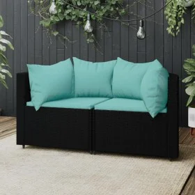 Garten-Ecksofas mit Kissen, 2 Stück, schwarzes synthetisches Rattan von vidaXL, Outdoor-Sofas - Ref: Foro24-319806, Preis: 17...