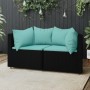 Garten-Ecksofas mit Kissen, 2 Stück, schwarzes synthetisches Rattan von vidaXL, Outdoor-Sofas - Ref: Foro24-319806, Preis: 17...