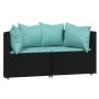 Garden corner sofas with cushions 2 pcs black synthetic rattan by vidaXL, Outdoor sofas - Ref: Foro24-319806, Price: 175,11 €...