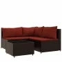 Garden furniture set, 4 pieces, with brown synthetic rattan cushions. by vidaXL, Outdoor sofas - Ref: Foro24-319813, Price: 2...