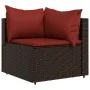 Set muebles de jardín 4 piezas y cojines ratán sintético marrón de vidaXL, Sofás de exterior - Ref: Foro24-319813, Precio: 28...