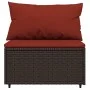 4-teiliges Gartenmöbel-Set und Kissen Kunstrattan braun von vidaXL, Outdoor-Sofas - Ref: Foro24-319813, Preis: 281,83 €, Raba...